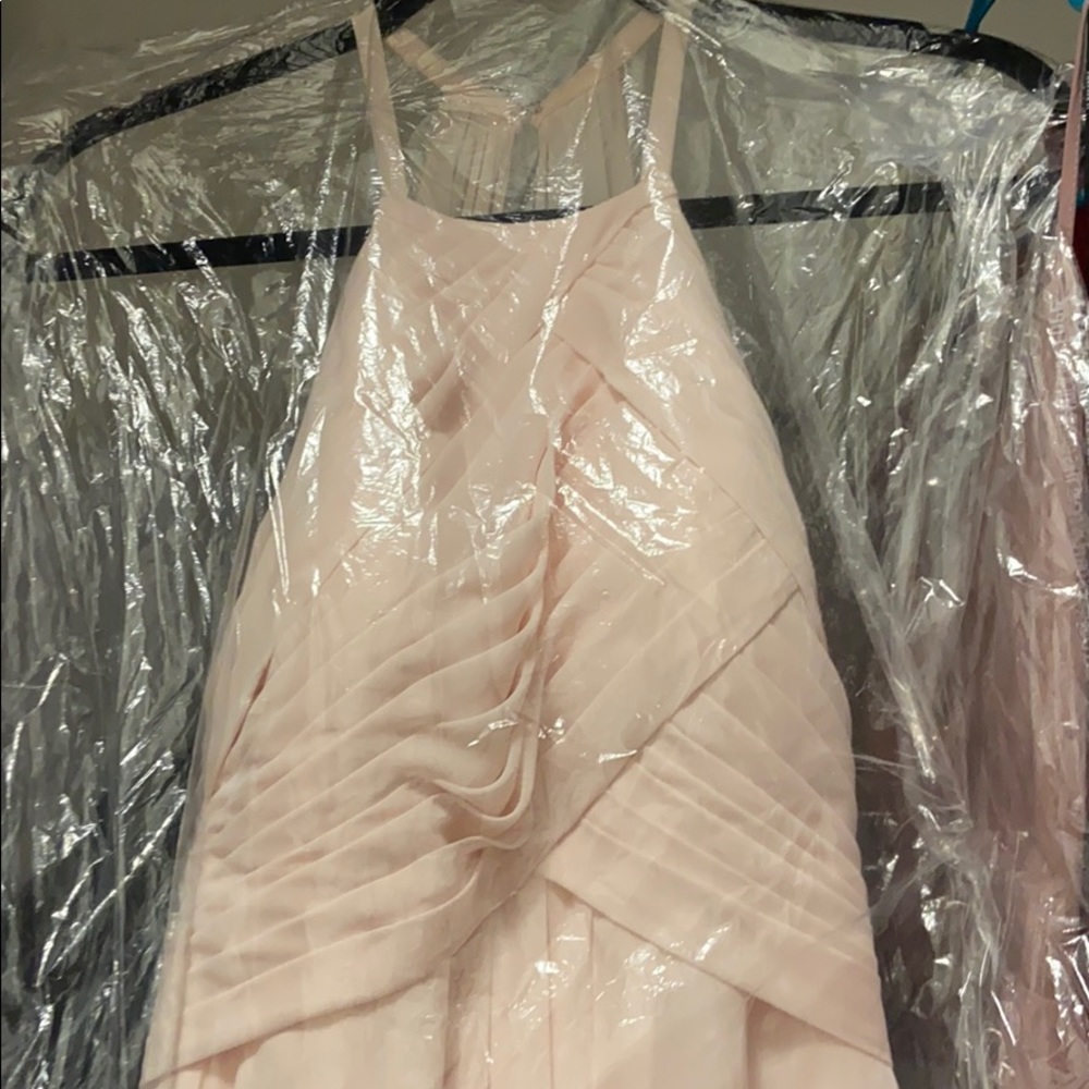 Pink long bridesmaid dress